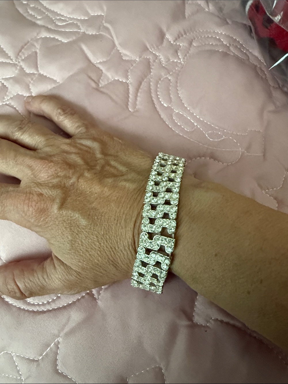 Silver Crystal Link Tennis Bracelet - Elegant Women's Jewelry